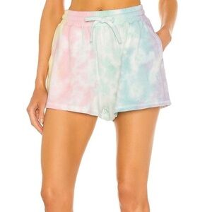 Show Me Your Mumu Girlfriend Tie Dye High Waisted Sweat Shorts Multicolor Sz M